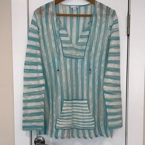 NWOT J. Jill Linen Blend Lightweight Striped Beachy Tunic Sweater L